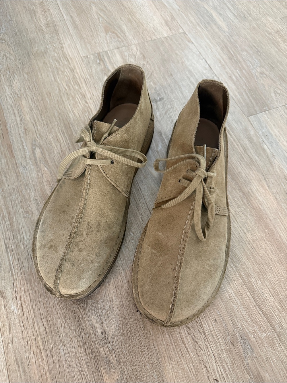 Clark’s Men's Suede Moc Toe Lace-Up Shoes in Tan/Light Brown 11.5M